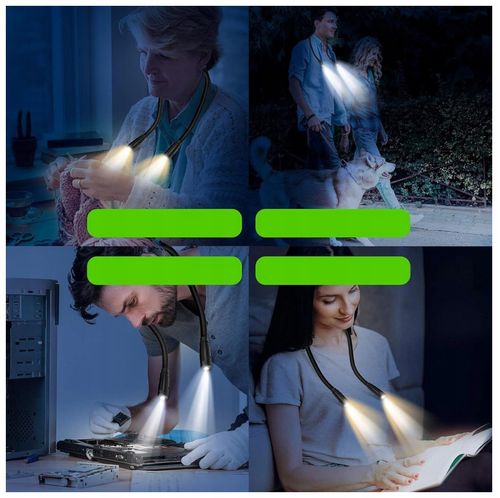 Wielofunkcyjna Lampka Led Do Czytania Książek 3 Barwy Elastyczna Akumulator na Arena.pl