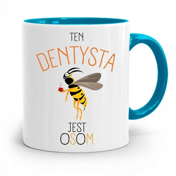 Kubek Błękitny Prezent Dentysty Dentysta Jest Osom Z Nadrukiem Ze Zdjęciem zdjęcie 1