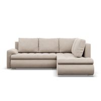 Narożnik z otomaną, prawy, BOSCO, velvet, 230x200x89, beżowy | TYLETEGOTU