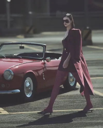 Rajstopy w serca 60 DEN romantyczny wzór miękkość Cherie bordo 4-L na Arena.pl