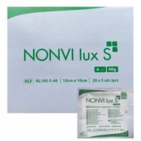 Kompres włókninowy jałowy 40G 4W 10cmx10cm NONVI lux 20sztx5 szt 20 blist