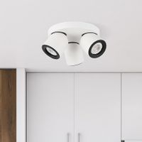 Sufitowa LAMPA plafon NUORA SPL-2855-3C-WH Italux okrągła OPRAWA metalowa regulowane reflektorki białe czarne