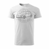 Koszulka z samochodem VW Golf 8 VIII męska biała REGULAR S