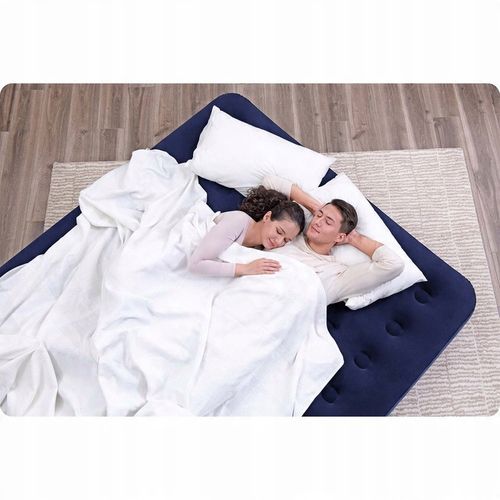 DUŻY MATERAC SZEROKI DMUCHANY 203 x 183 x 22 cm DWUOSOBOWY POMPOWANY na Arena.pl