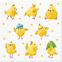 serwetki 3-warstwowe "crazy chickens", 1/4, 33 x 33 cm 20 szt.