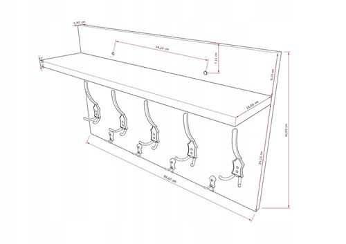 WIESZAK NA UBRANIA - PÓŁKA DO HOLU, NA KURTKI -9 UCHWYTÓW - 9 KOLORÓW na Arena.pl