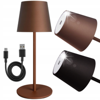 Lampa nocna LED USB-C Dotykowa Bezprzewodowa Brązowa Lampa Stołowa Biurkowa