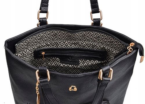 LuluCastagnette Klasyczna TOREBKA damska A4 Na ramię Do ręki Miś CZARNA na Arena.pl