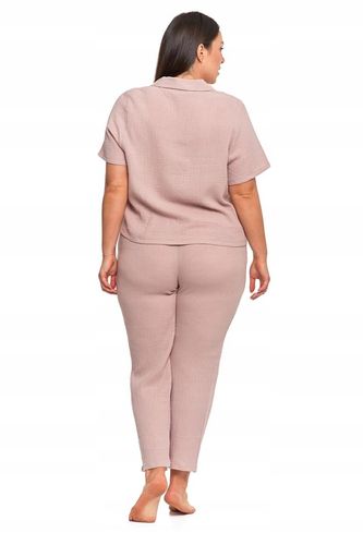 Moraj Długa Bardzo delikatna Piżama Damska z Muślinu Beżowa 5000-008 M na Arena.pl