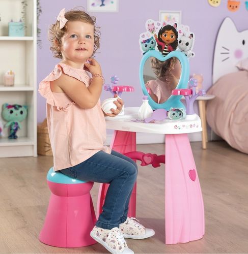 KOCI DOMEK GABI TOALETKA Z LUSTREM TABORET SALON PIĘKNOŚCI + 10 AKCESORIÓW na Arena.pl