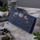 portfel damski vintage skórzany w kwiaty paolo peruzzi t-44-db