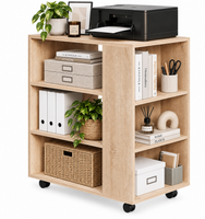 Stolik mobilny pod drukarkę jasny dąb z półkami 60 cm