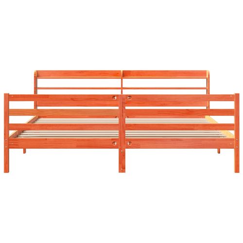 Łóżko bez materaca, woskowy brąz, 200x200 cm, drewno sosnowe na Arena.pl