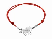 Srebrna sznurkowa bransoletka ogier koń grawer