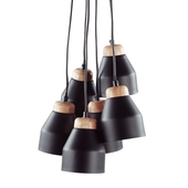 Lampa wisząca 6 kloszy metalowa czarna CESTOS