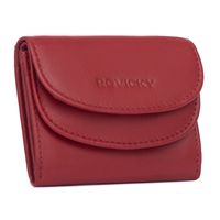 elegancki, mały portfel damski na zatrzask ze skóry naturalnej - rovicky