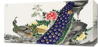 Obraz 60x30cm Peacock and Peony, Kashu Japoński Vintage do Salonu
