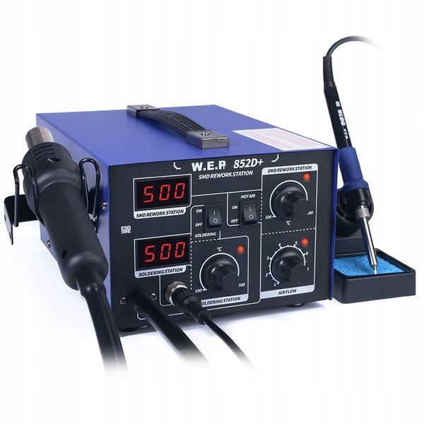Stacja lutownicza HOTAIR WEP 852D+ 2w1 3 dysze 700W zdjęcie 7
