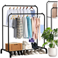 WIESZAK METALOWY STOJĄCY PRZEDPOKÓJ NA UBRANIA GARDEROBA SOLIDNY PÓŁKA DUŻY