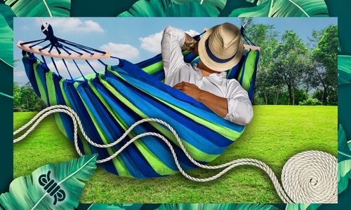 HAMAK OGRODOWY HUŚTAWKA XL PRZENOŚNY WZMOCNIONY PAŁĄK WOREK Z DRĄŻKIEM na Arena.pl