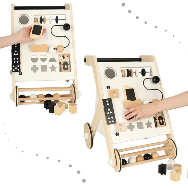 Pchacz drewniany chodzik edukacyjny z sorterem zdjęcie 6