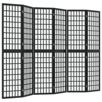 Składany parawan 6-panelowy, styl japoński, 240x170 cm, czarny