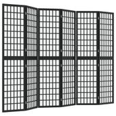 Składany parawan 6-panelowy, styl japoński, 240x170 cm, czarny