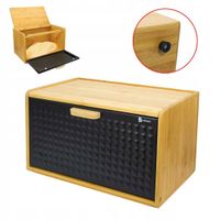 2 x CHLEBAK POJEMNIK NA PIECZYWO BAMBUSOWY METALOWY SOLIDNY DWUSTRONNY 2w1