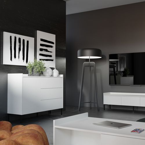 Komoda z szufladami Liam 1D3S 125 Biała na Arena.pl