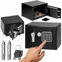 SEJF DOMOWY KASETKA KASA ZAMEK ELEKTRONICZNY NA SZYFR KOD KLUCZ 23x17x17cm