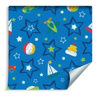 Tapeta Dla Dzieci - Kolorowe Zabawki i Gwiazdki