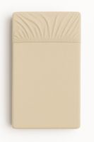 Prześcieradło bawełniane z gumką do łóżeczka 120x60 cm - beżowe