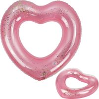 TG67359 KOŁO DMUCHANE SERCE RÓŻOWE Z CEKINAMI PŁYWANIA