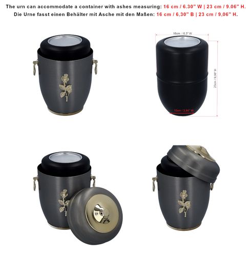 Piękna srebrna metalowa urna kremacyjna na prochy / Plakietka na Arena.pl