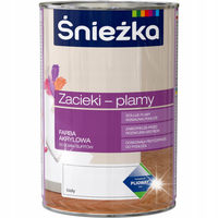 ŚNIEŻKA FARBA BIAŁA NA ZACIEKI I PLAMY 1L