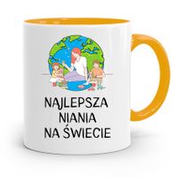 Dla Niani Opiekunki Kubek Żółty Na Prezent Z Nadrukiem Ze Zdjęciem