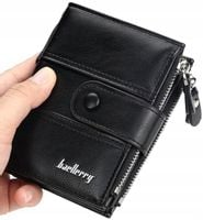 Męski Elegancki portfel skórzany zatrzask czarny  C34