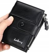 Męski Elegancki portfel skórzany zatrzask czarny  C34