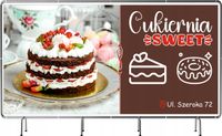 BANER REKLAMOWY 200x100 cm duży wybór rózne wzory CUKIERNIA twoja nazwa