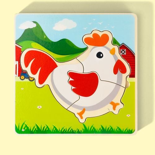 drewniane puzzle montessori dla dzieci kurczak mwz-3154 na Arena.pl