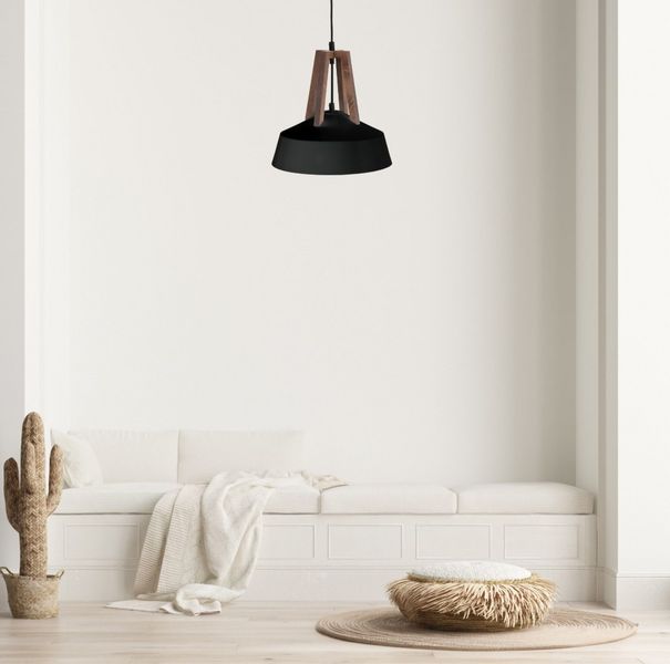 Lampa wisząca 1xE27 TRIX BLACK/BROWN zdjęcie 2