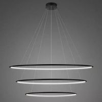 Lampa wisząca Ledowe Okręgi No.3 150 cm 4K czarna