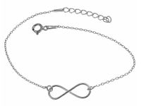 Delikatna rodowana srebrna bransoletka gwiazd celebrytka nieskończoność infinity srebro 925 FL145B