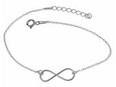 Delikatna rodowana srebrna bransoletka gwiazd celebrytka nieskończoność infinity srebro 925 FL145B