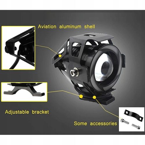 1x halogen motocyklowy U7C +RING color+WŁĄCZNIK na Arena.pl