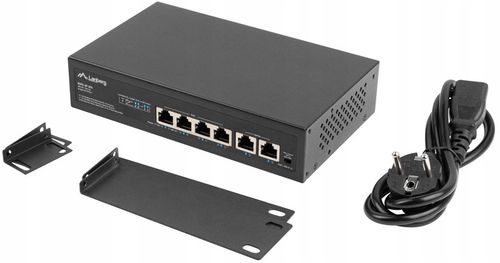 SWITCH LANBERG 4X 100MB POE+/2X RACK 60W 10' 19' na Arena.pl