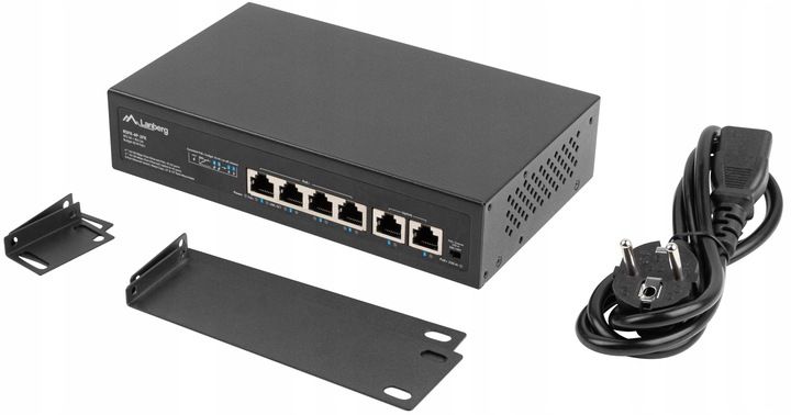SWITCH LANBERG 4X 100MB POE+/2X RACK 60W 10' 19' zdjęcie 7