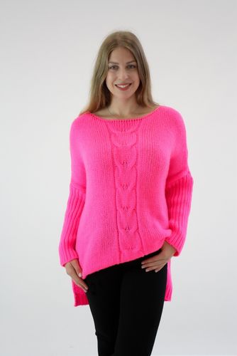 Sweter oversize warkocz Magda Różowy UNI na Arena.pl