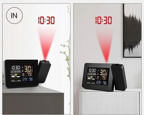 Stacja Pogody Pogodowa Zegar Czujnik Zewnętrzny Higrometr Budzik na Arena.pl