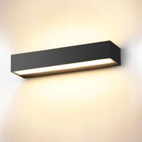 2X Kinkiet LED 30cm 36W Czarny Lampa Ścienna Up Down IP54 Taras Ogród Salon